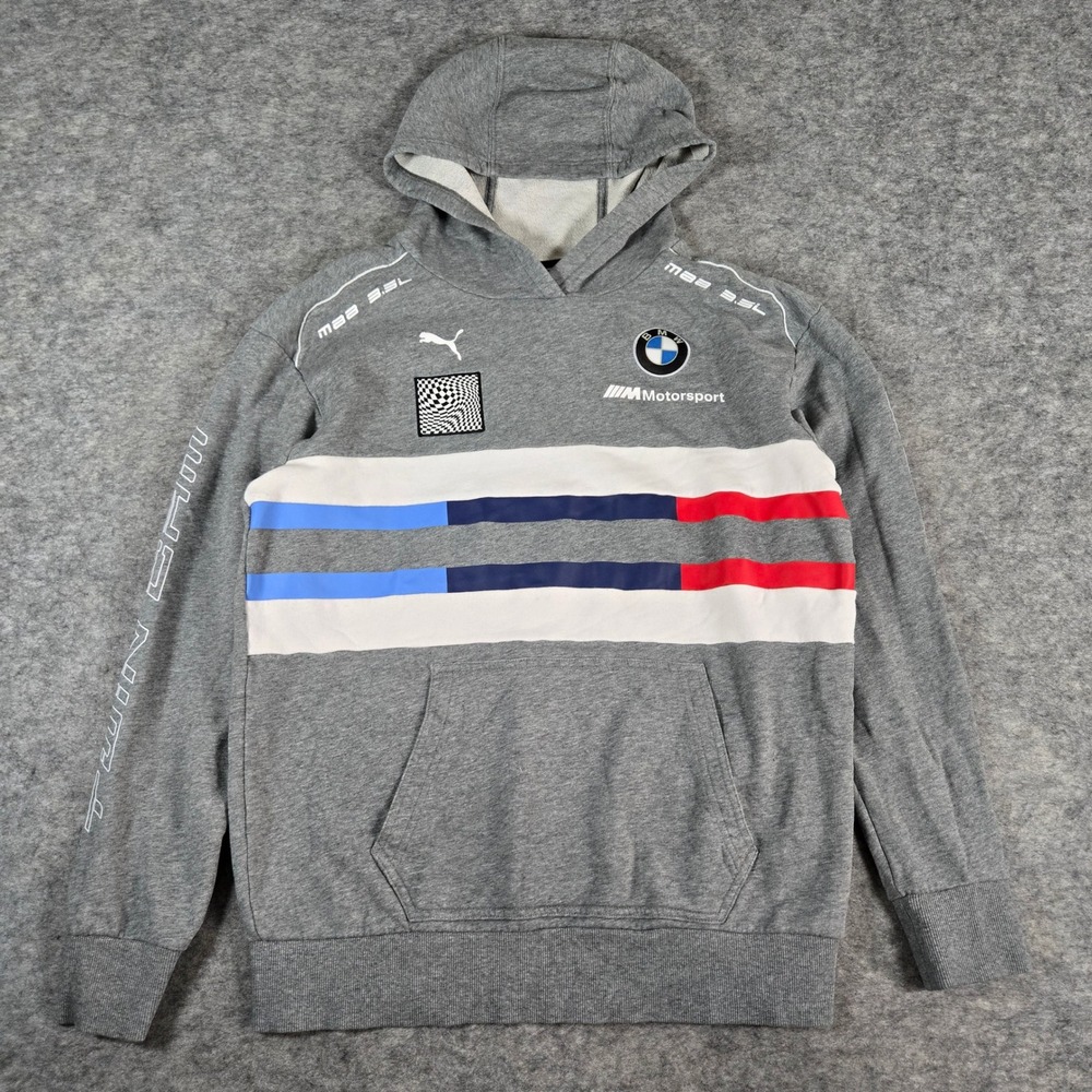 Puma x BMW M Mens Gray Motorsport Racing Pullover Hoodie S